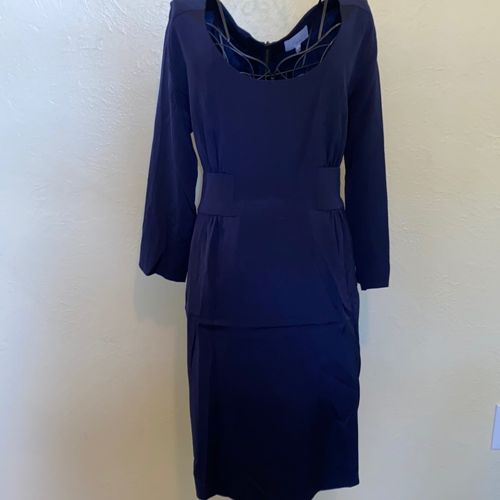 ADAM LIPPES NYC NAVY SILK DRESS SIZE 8